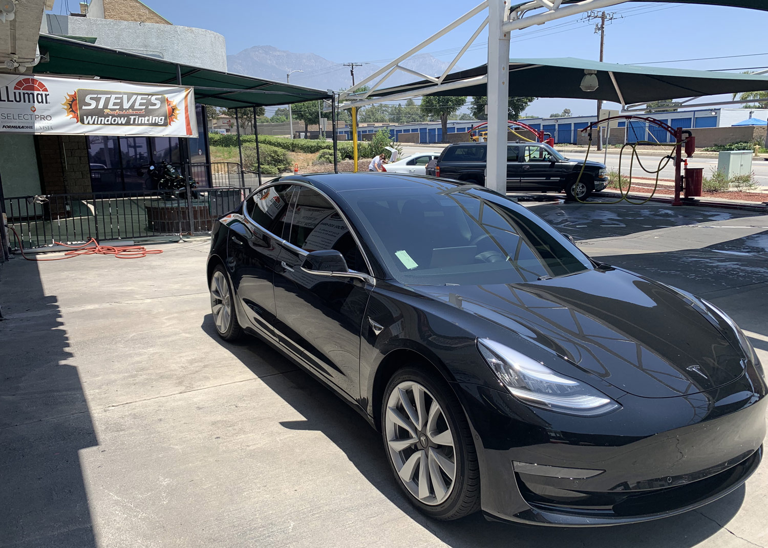 Tesla Model Y with Blackout window tint